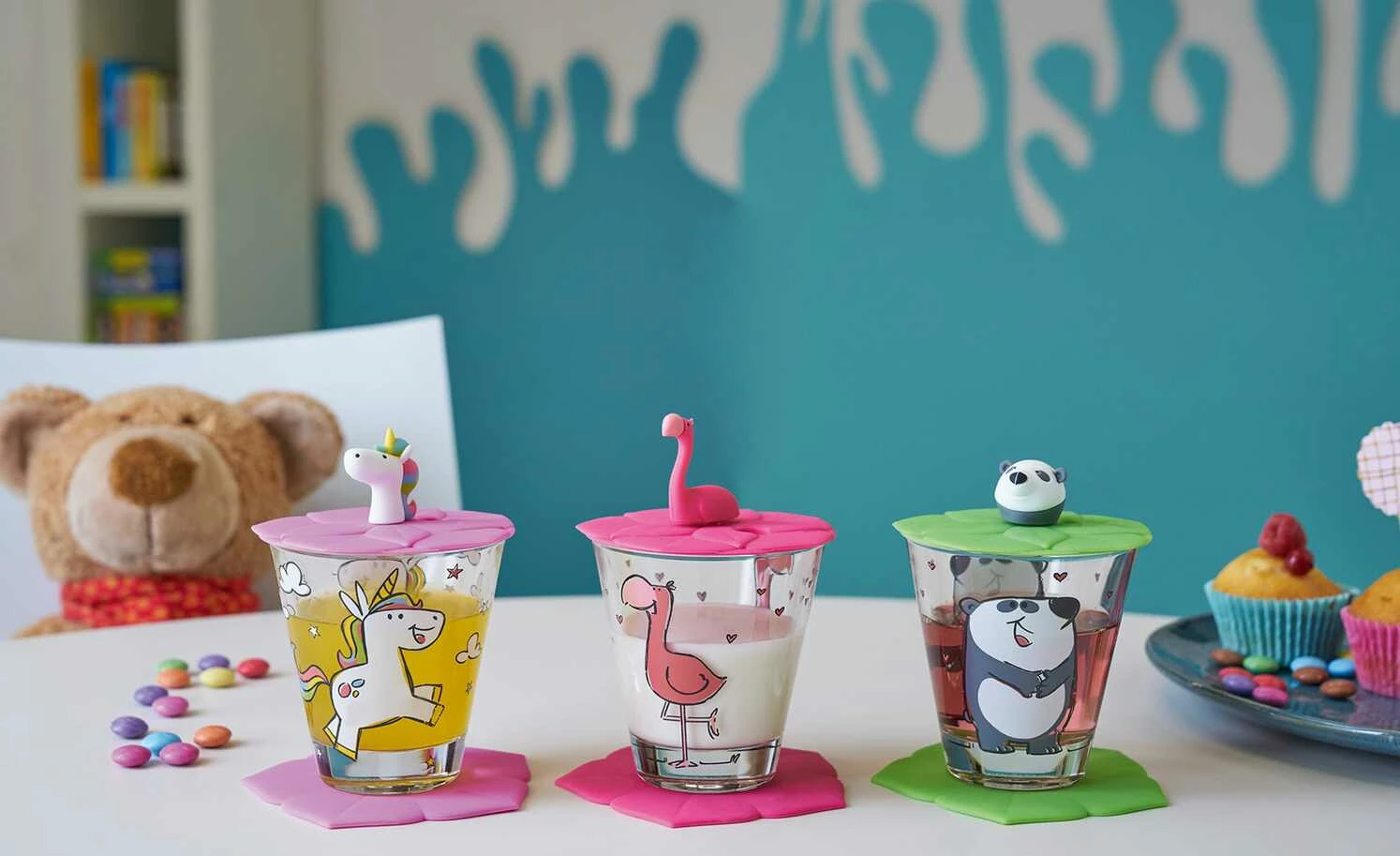 LEONARDO Kinder Trink - Set 9-tlg. Flamingo /Einhorn / Panda Bambini | Flamingo / Einhorn / Panda – Bild 3