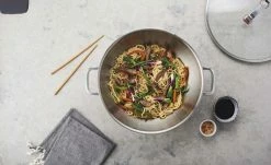 Meisterkoch Edelstahl-Wok mit Deckel FOCUS