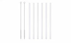 Glas-Trinkhalm-Set | klar gerade