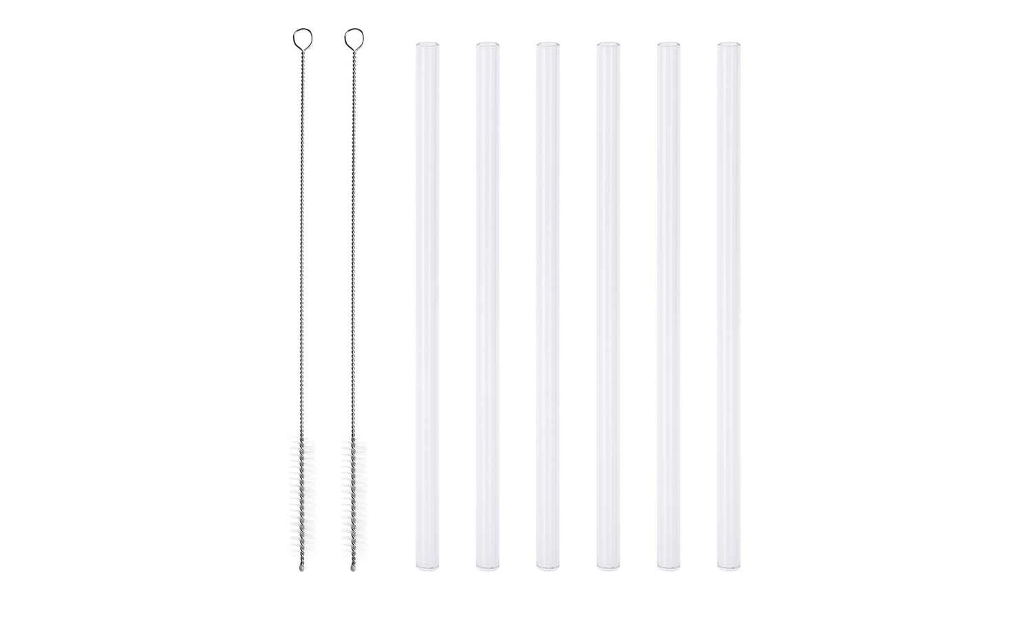 Glas-Trinkhalm-Set | klar gerade