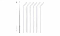 Glas-Trinkhalm-Set | klar gebogen